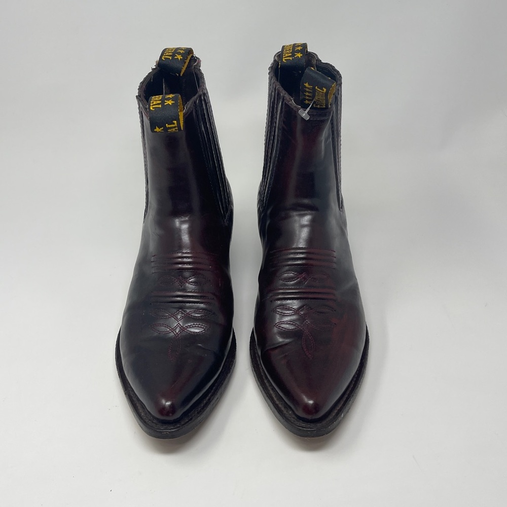 Men's Dress Ankle Boots El General Genuine Leather Color Wine Botin de Vestir